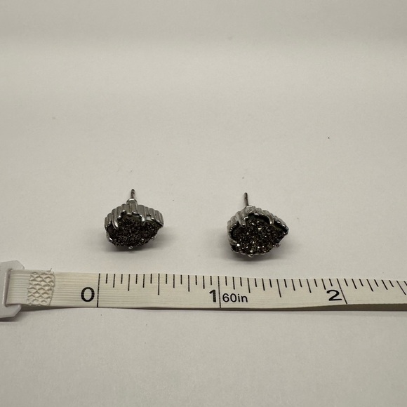 Kendra Scott Tessa Drusy Earrings Platinum Silver Stud Earrings Jewel Small Nice - Picture 9 of 11